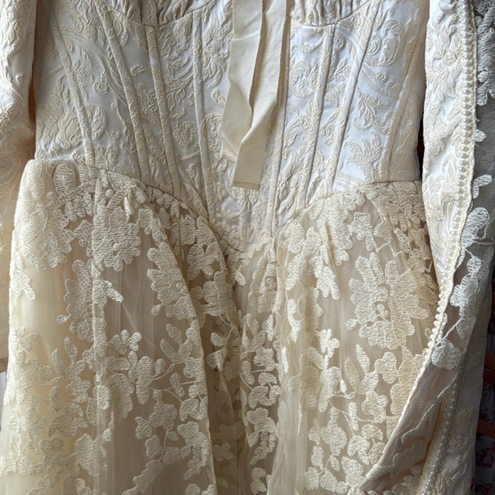 Lacemade 1900s Vintage inspired Midi Lace Bridal Gown costume NWT Size L (6-8) - Picture 14 of 14